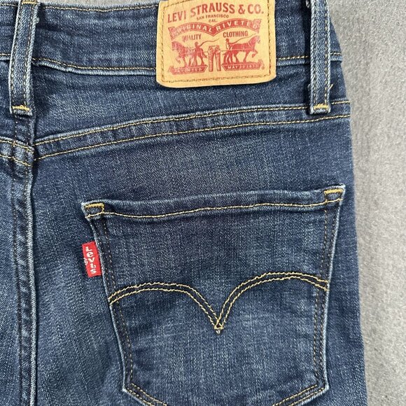 Levis 721 High Rise Skinny Jeans Womens 28 Blue Stretch Denim Slim Fit 28x32 - Picture 14 of 14